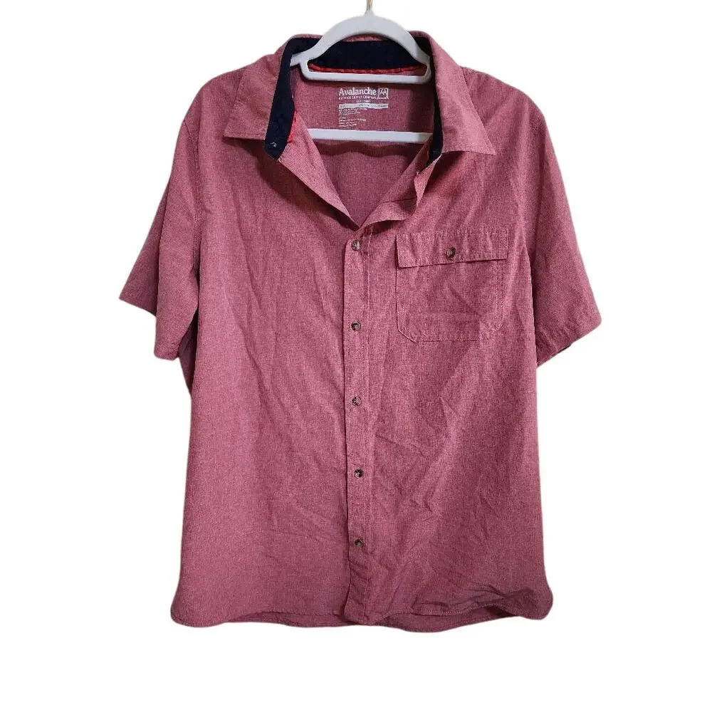Avalanche UPF 50+ Performance Men's Woven Short Sleeve Shirt Size Large - Picture 2 of 6